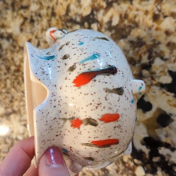 Vintage Ceramic splatter sugar container - Picture 2 of 11